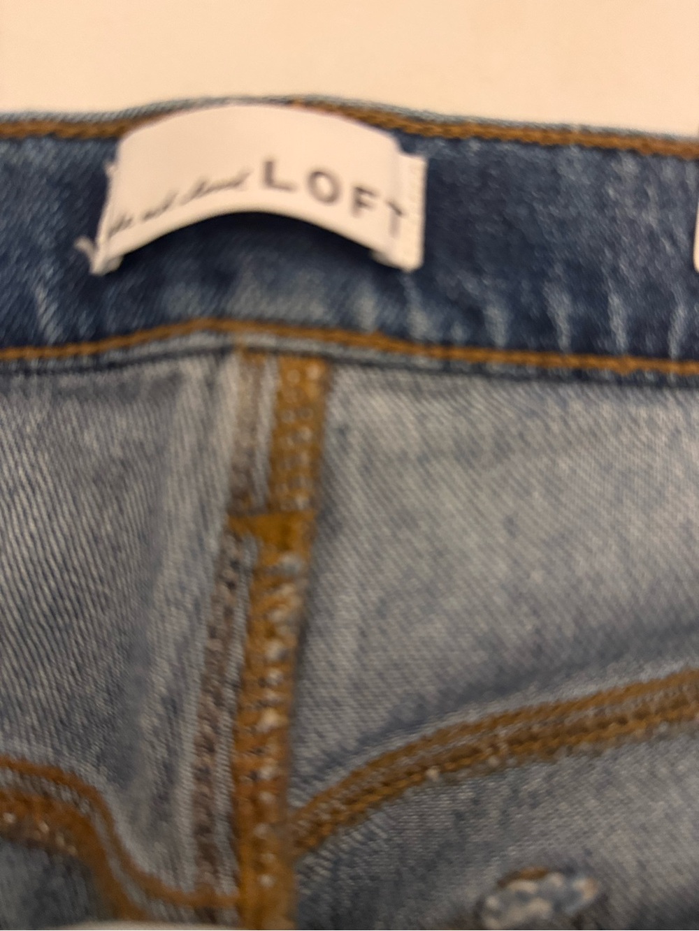 LOFT Blue Straight-Leg High Rise Jeans. Size 32. NWT. Sides are darker denim - Picture 10 of 10